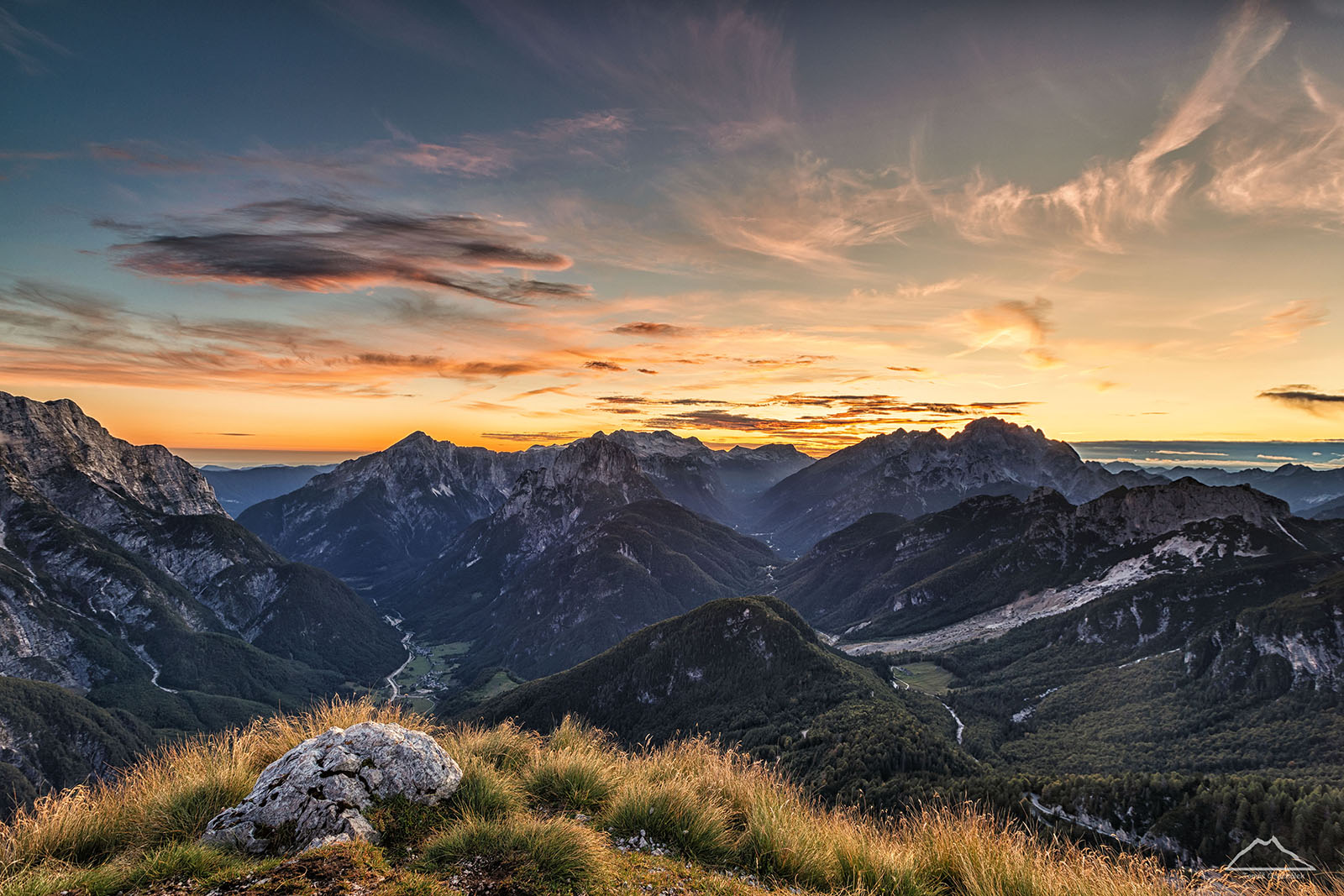 Západ Slunce nad Julskými Alpami
